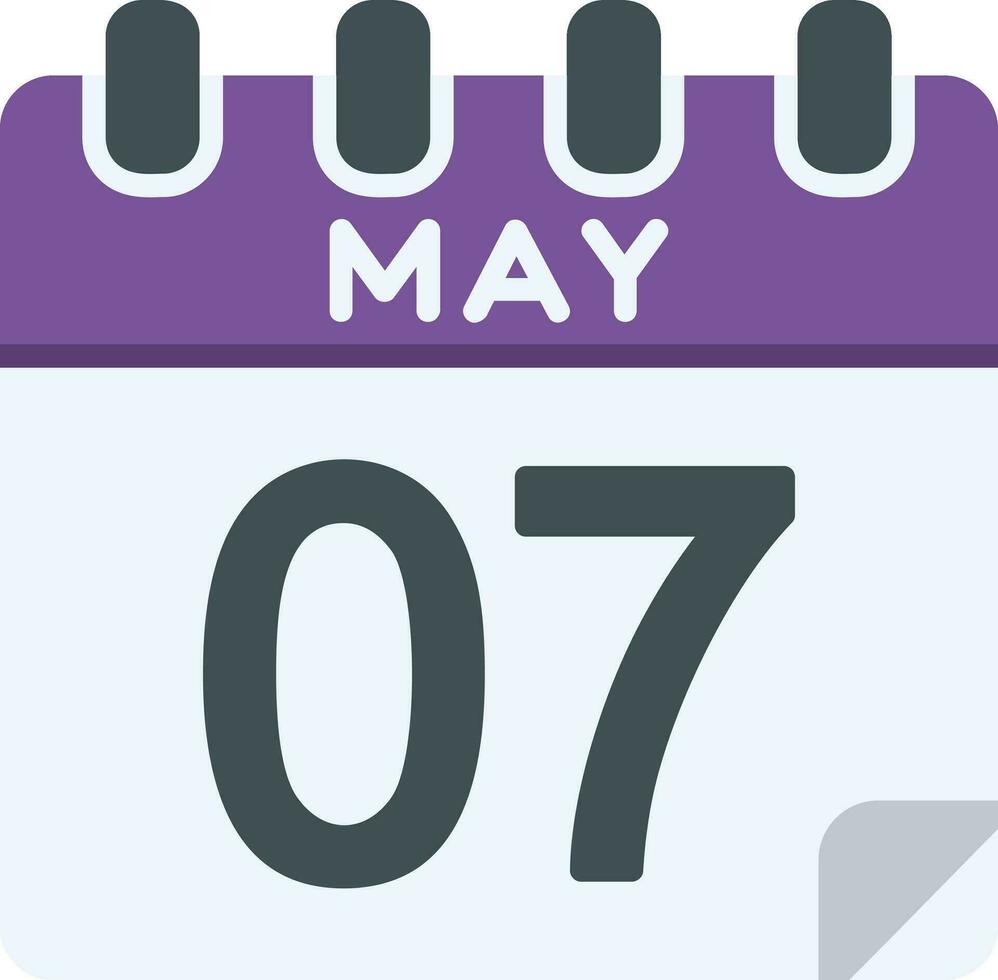 7 May Line Icon vector