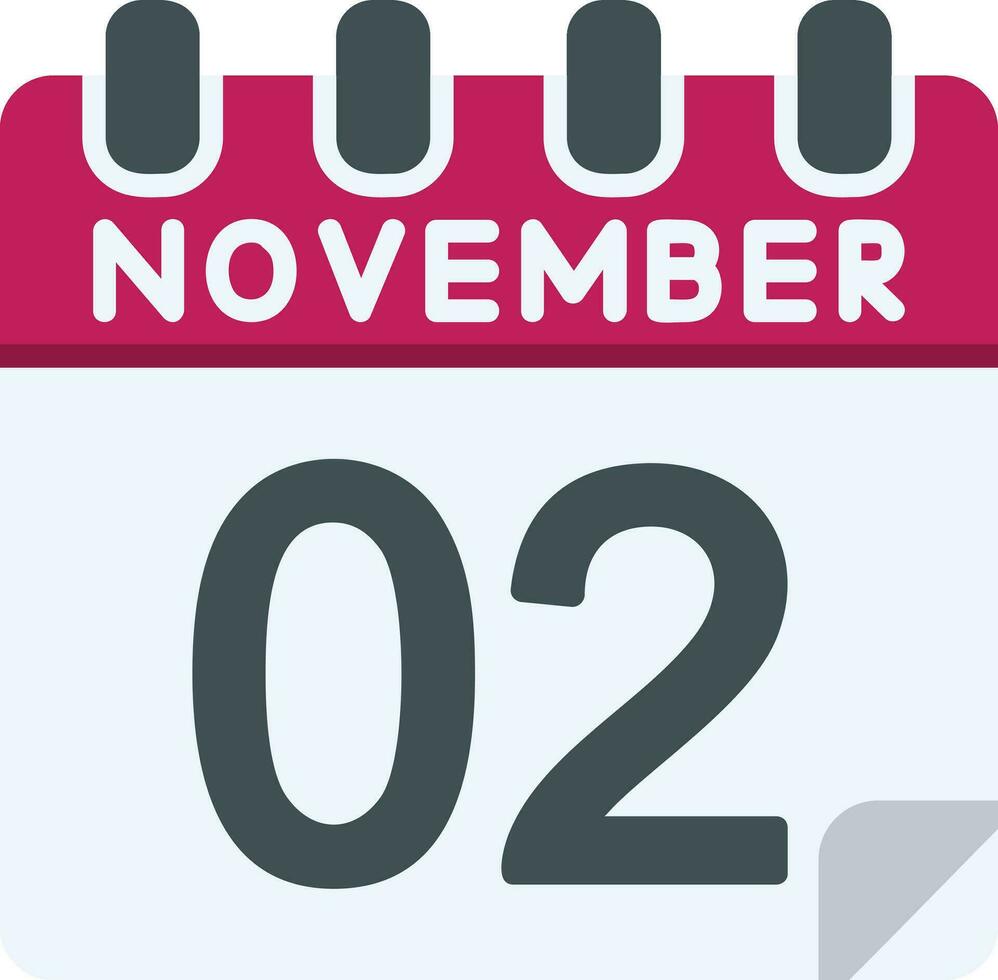 2 November Flat Icon vector