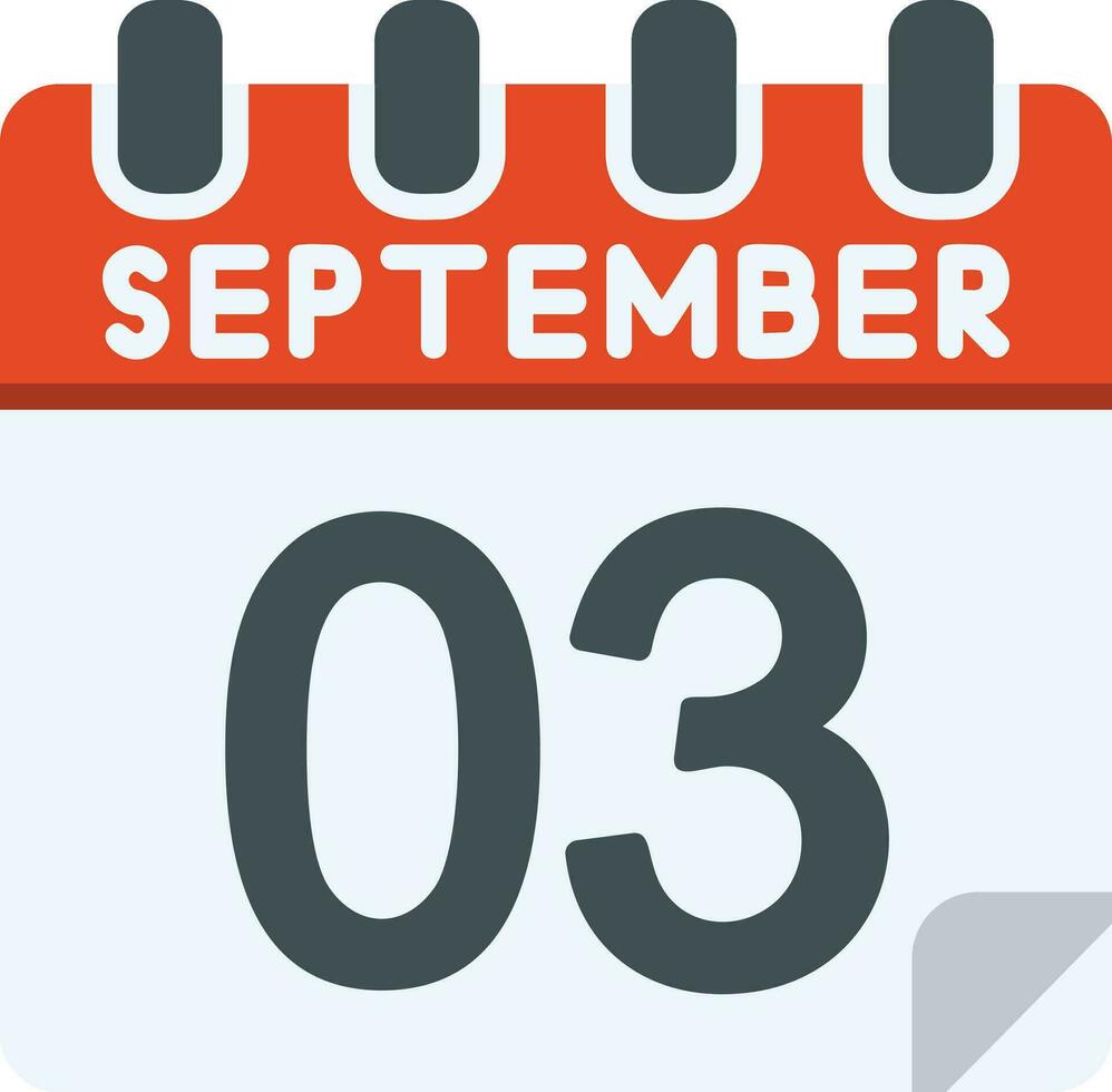 3 September Flat Icon vector