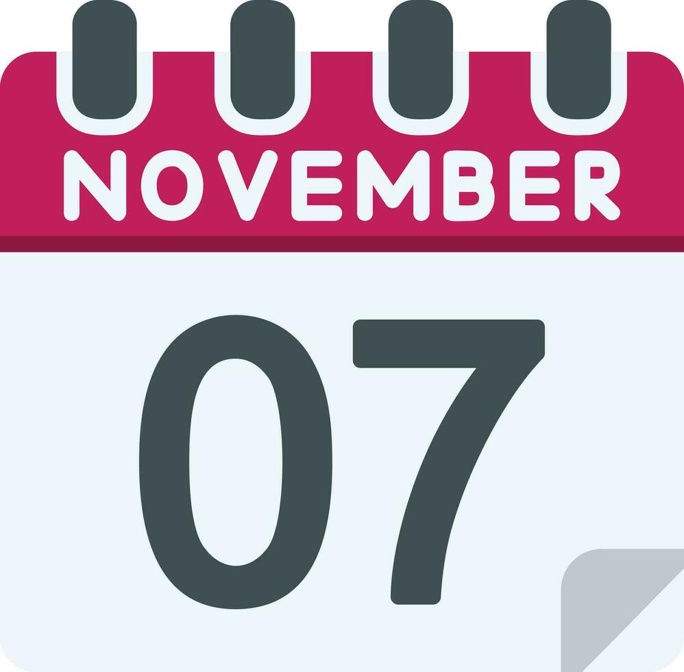 7 November Flat Icon vector