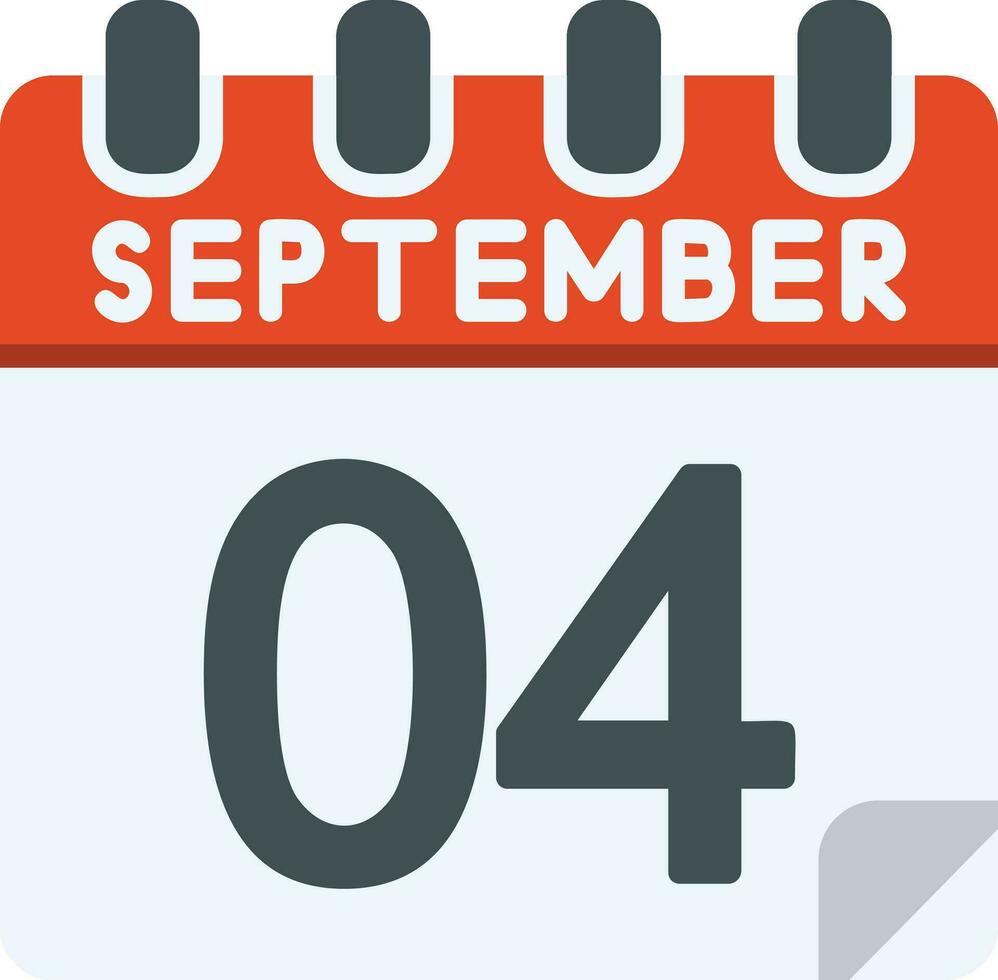 4 September Flat Icon vector