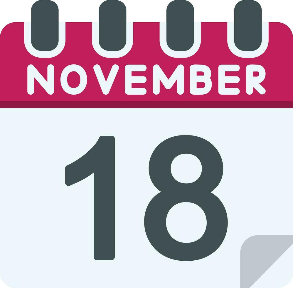 18 noviembre plano icono vector