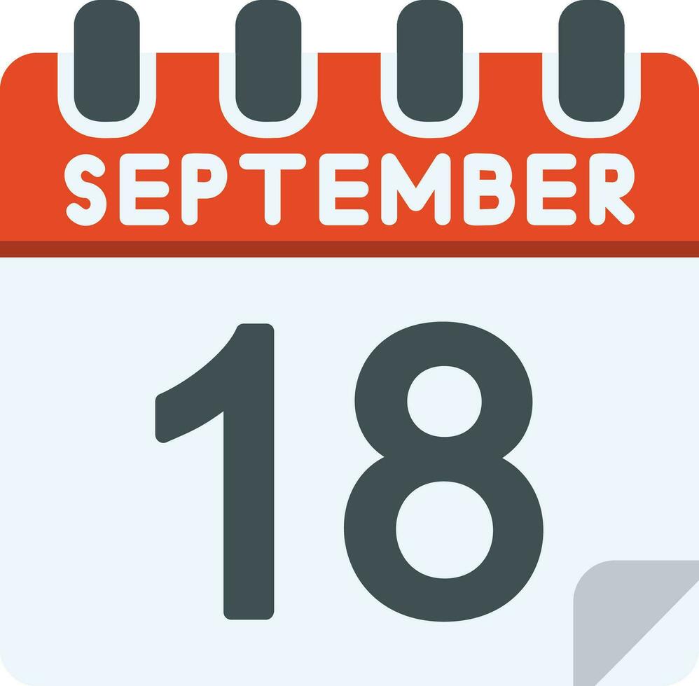 18 September Flat Icon vector