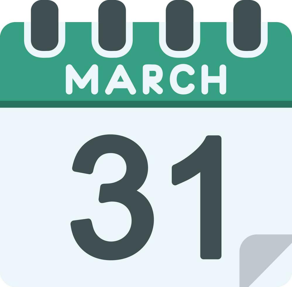 31 March Line icon vector