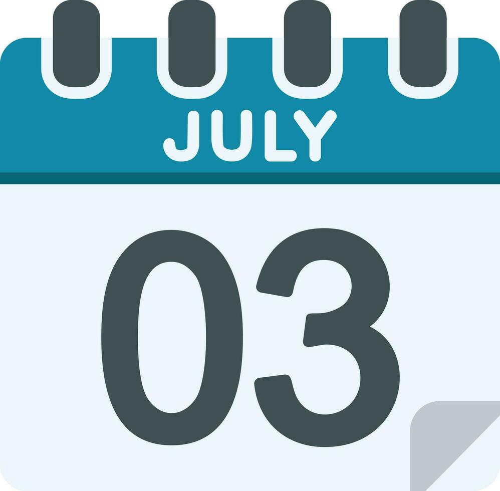 3 July Line Icon vector