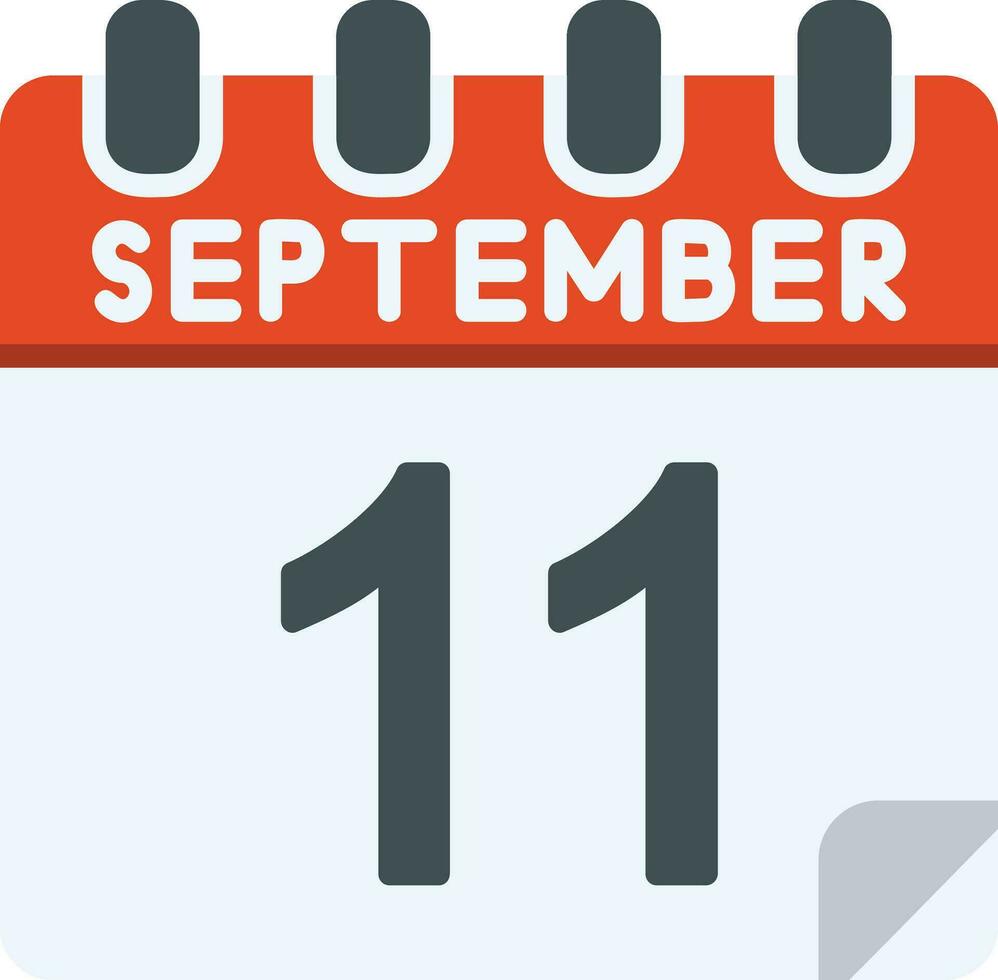 11 September Flat Icon vector