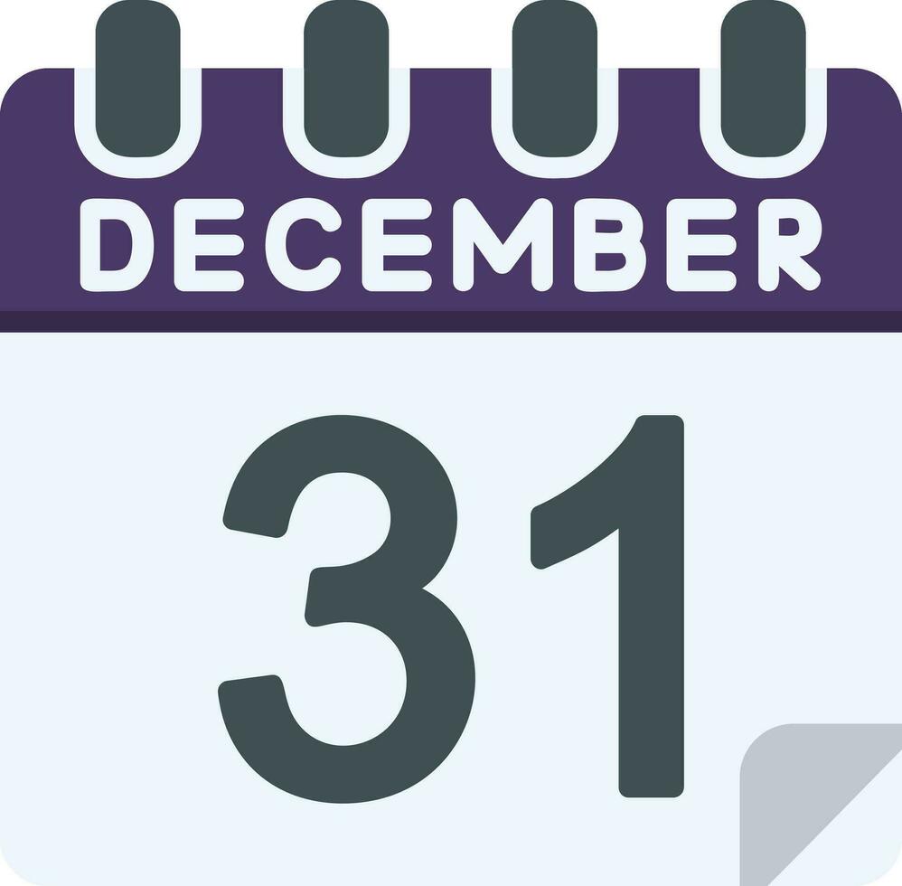 31 December Flat Icon vector