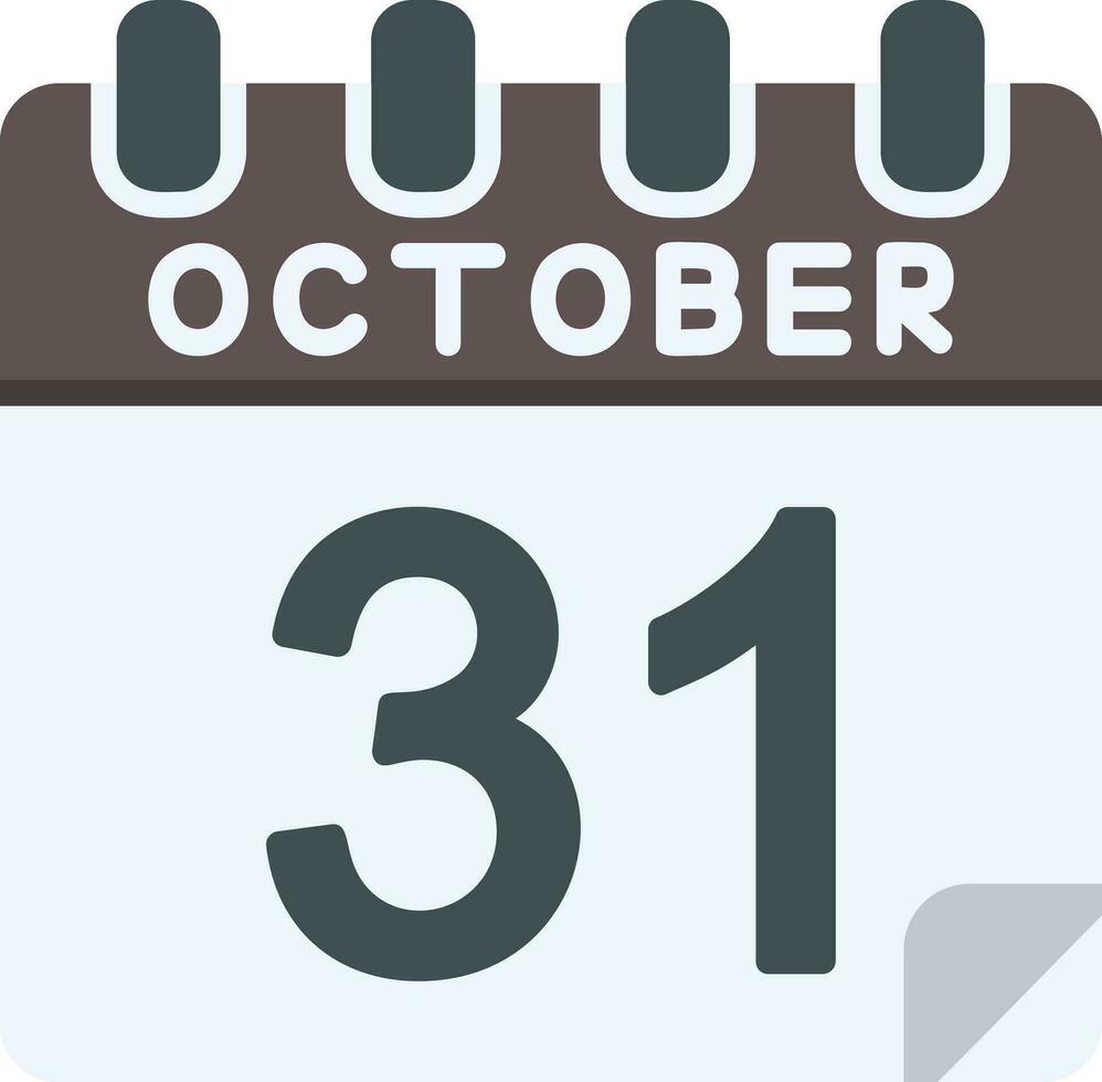 31 October Flat Icon vector