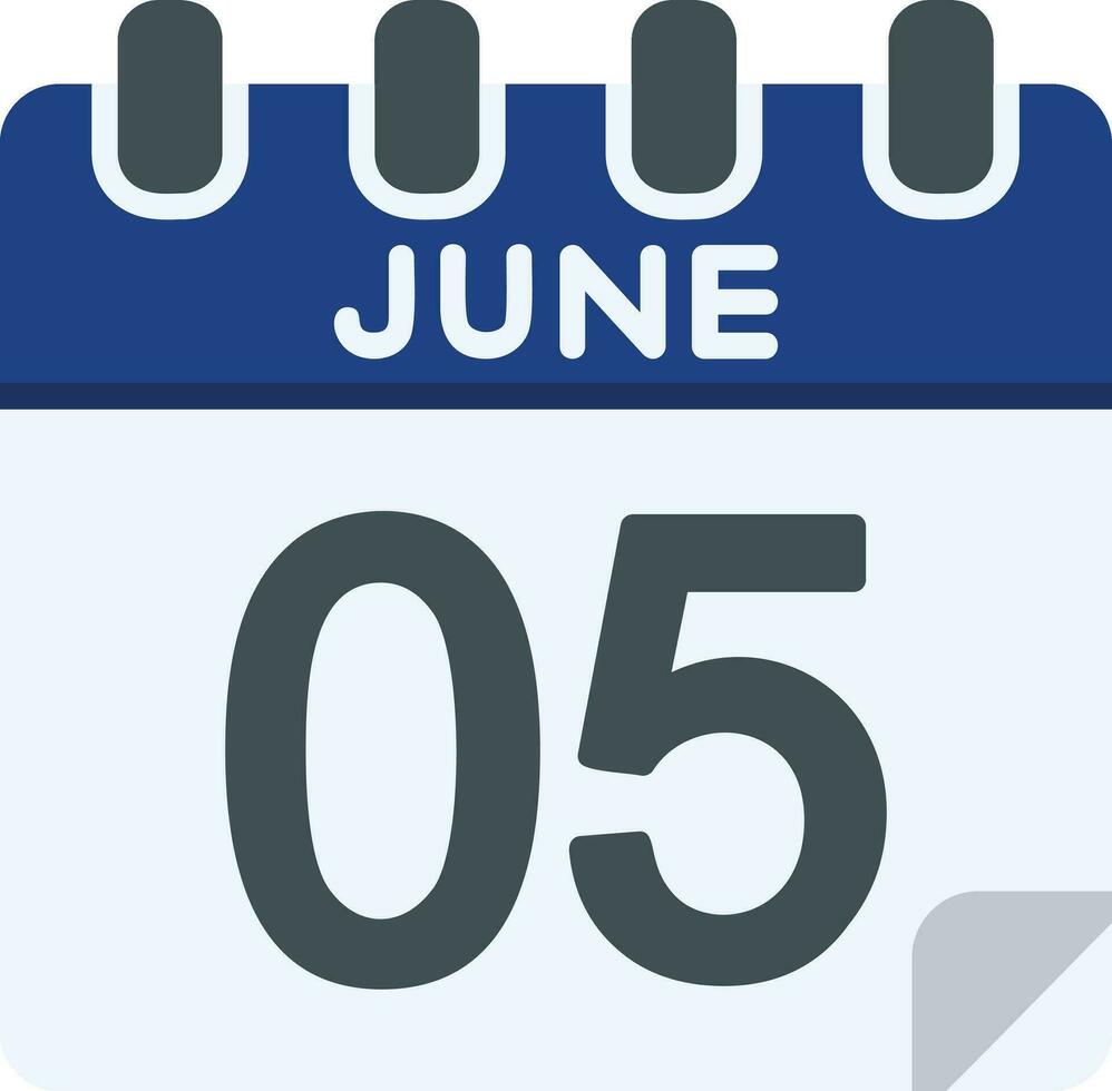 5 June Line Icon vector