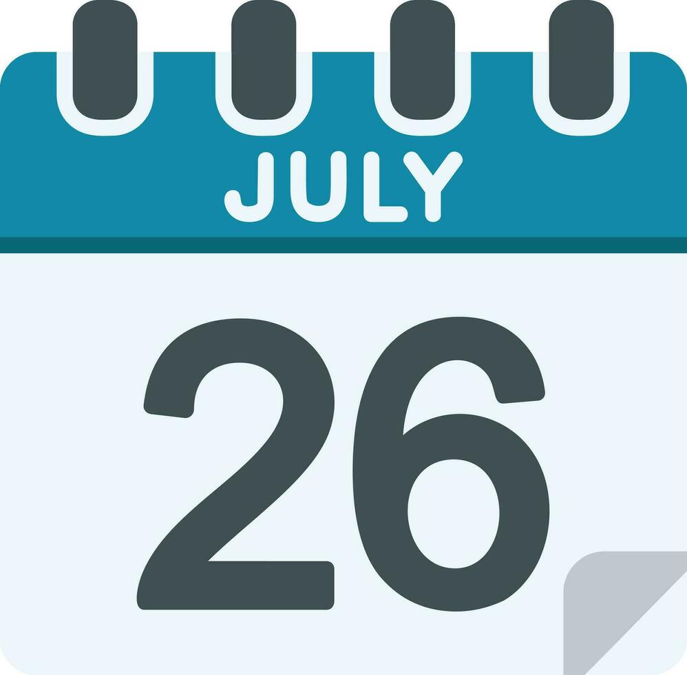 26 July Line Icon vector