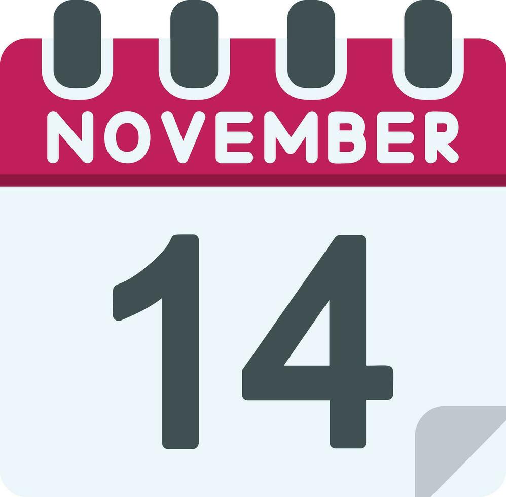 14 noviembre plano icono vector