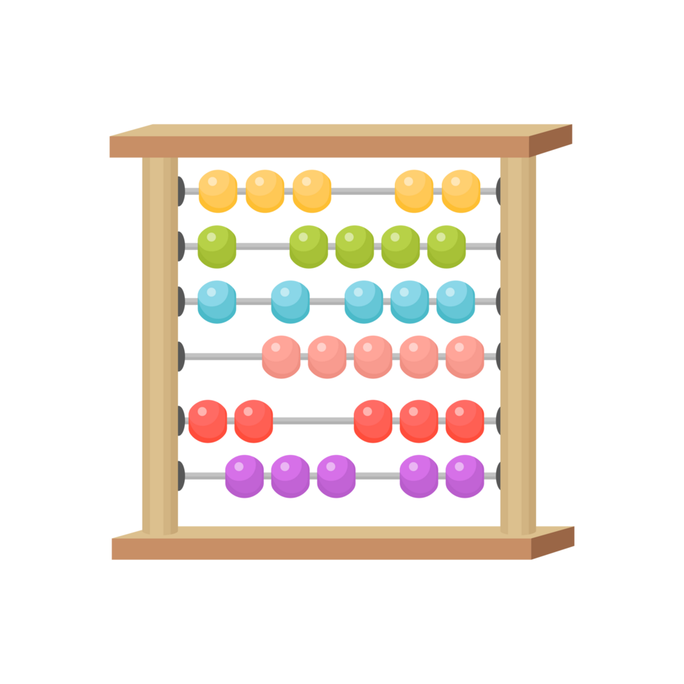 colorful wood abacus with base and spheres Generative Ai png