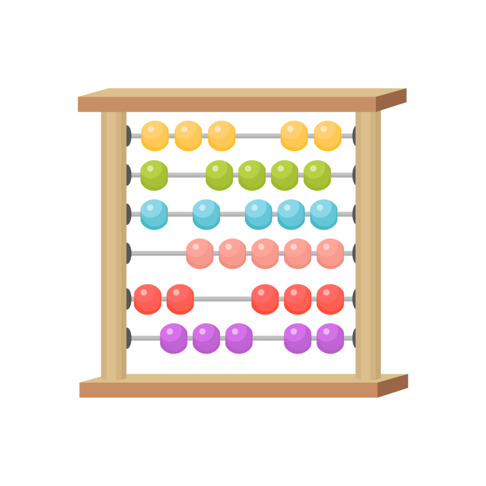 coloré bois abaque avec base et sphères génératif ai png