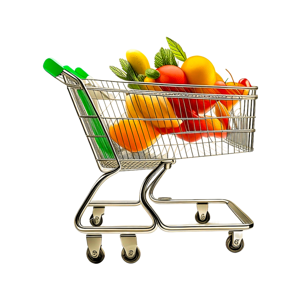 Shopping cart graphy Grocery store, shopping cart, Generative Ai png