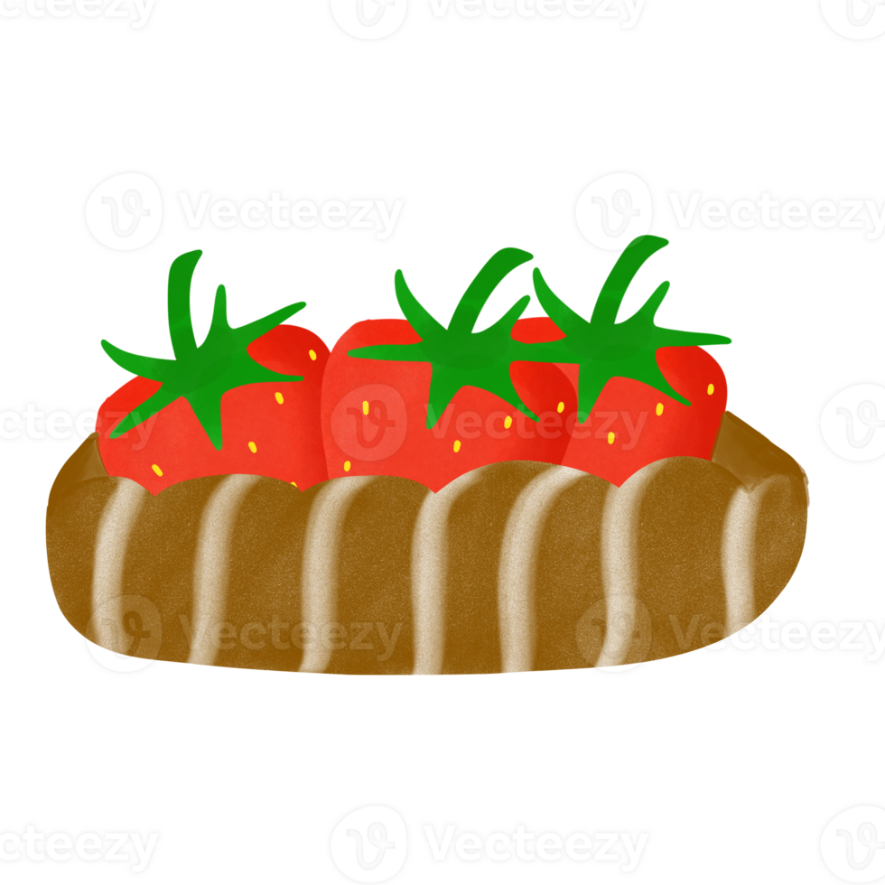 Stawberries in bread png