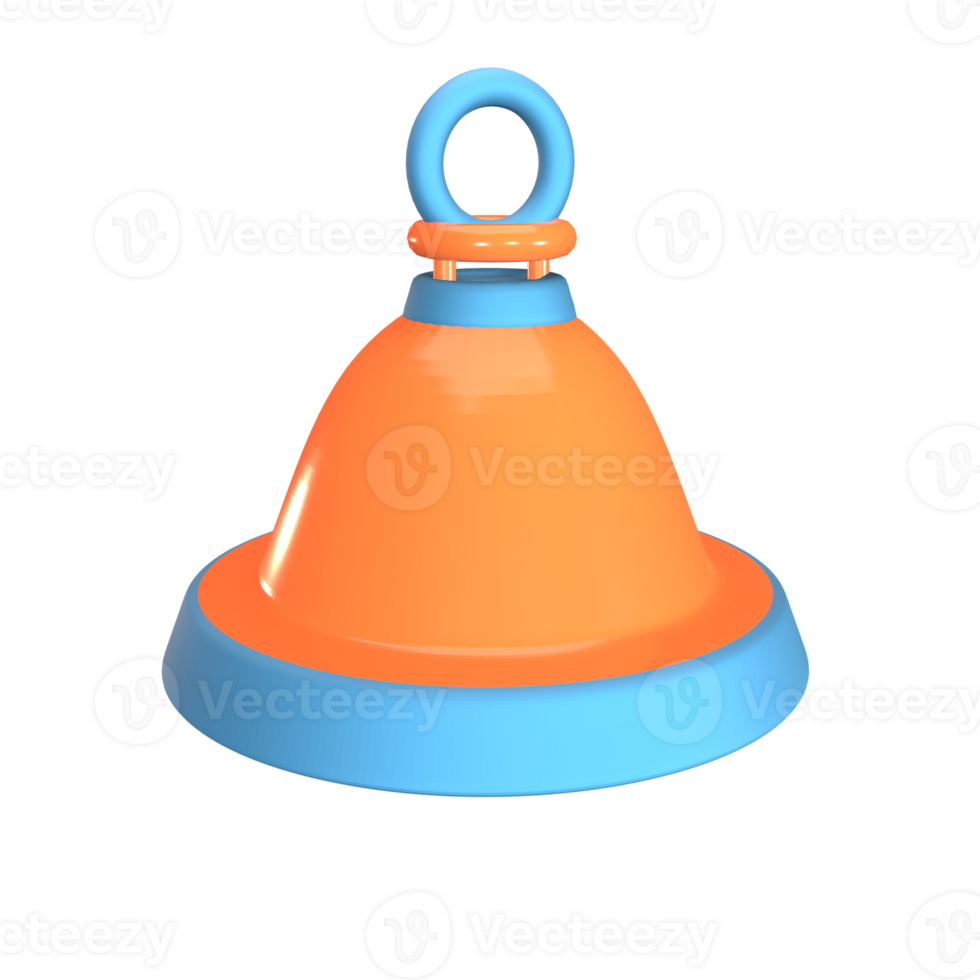 3D icon desk bell rendered isolated on the transparent background png