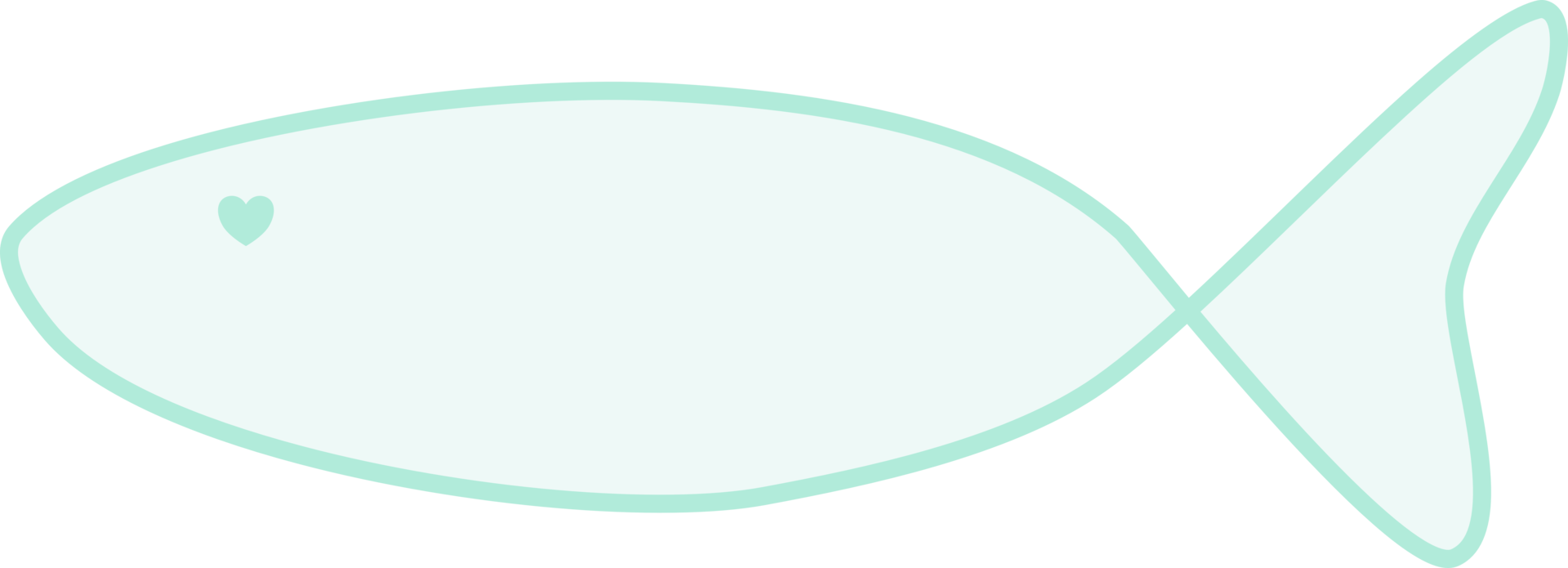 Mackerel fish in cartoon style, mint green color png
