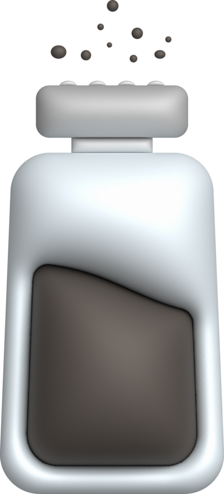 3d Illustration Flasche von Würze Pulver minimal Stil. png