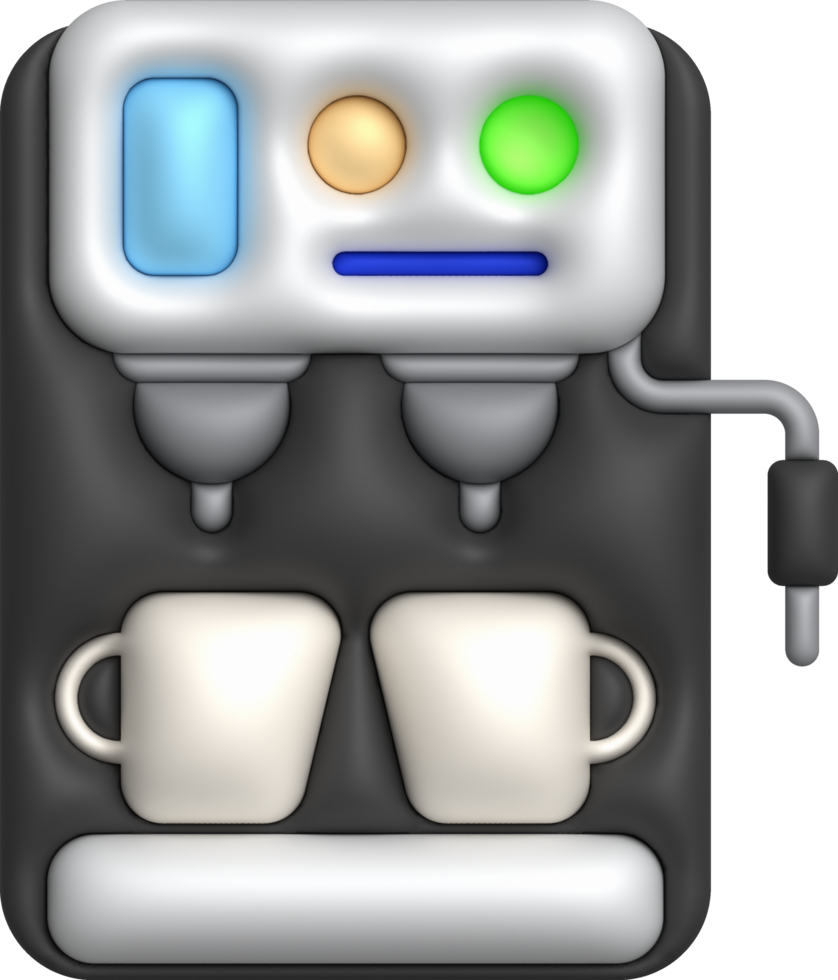 3d illustratie koffie maker machine voor maken koffie cappuccino en espresso. png