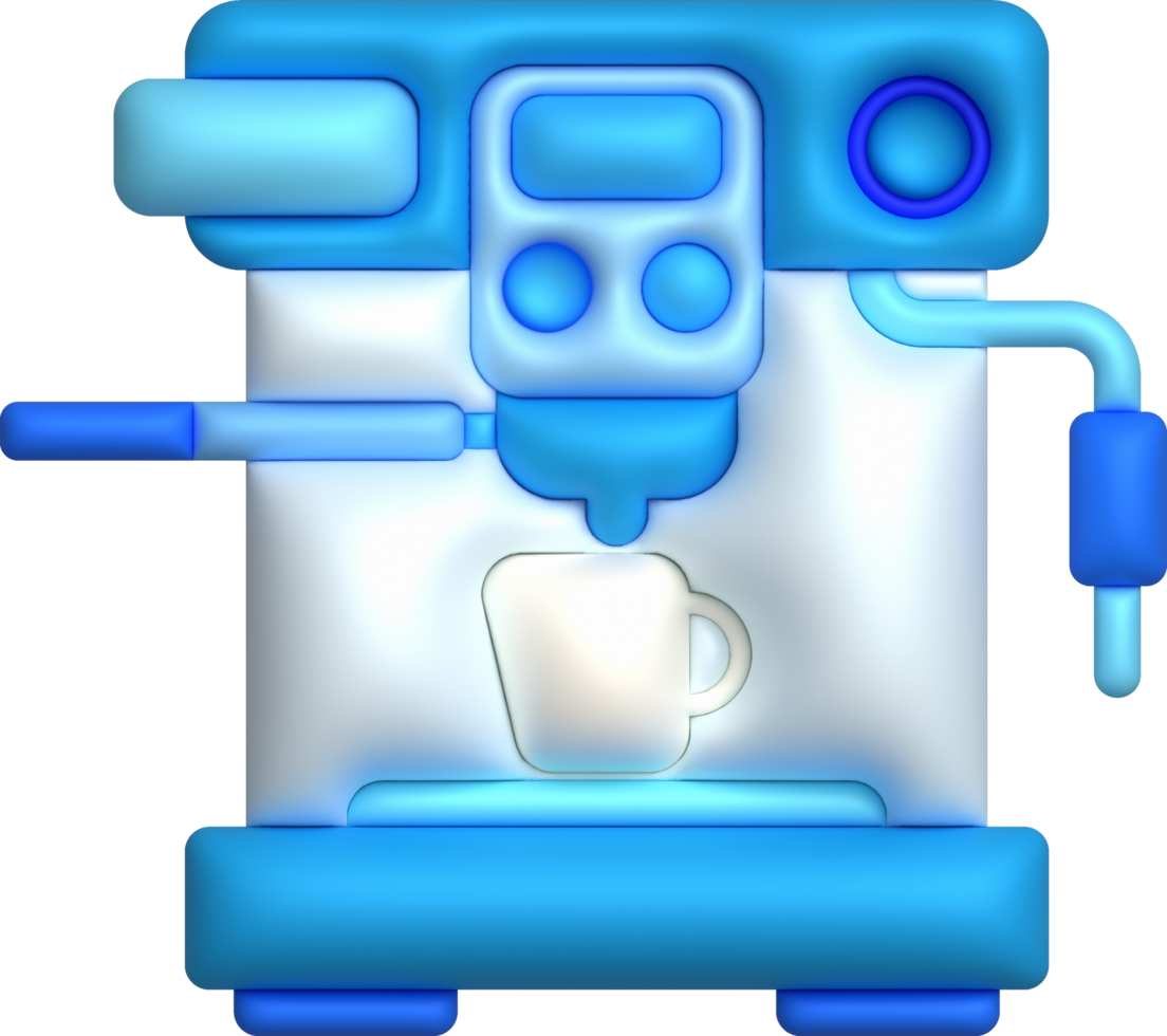 3d illustration Coffee maker machine for making coffee cappuccino and espresso. png