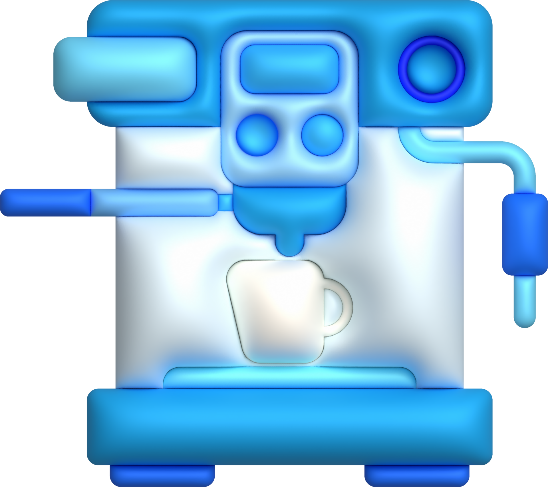 3d illustration Coffee maker machine for making coffee cappuccino and