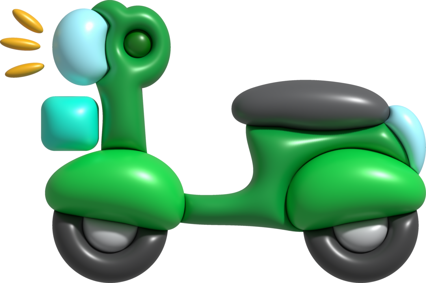 3D illustration toy motorbike for kids. minimal style. png