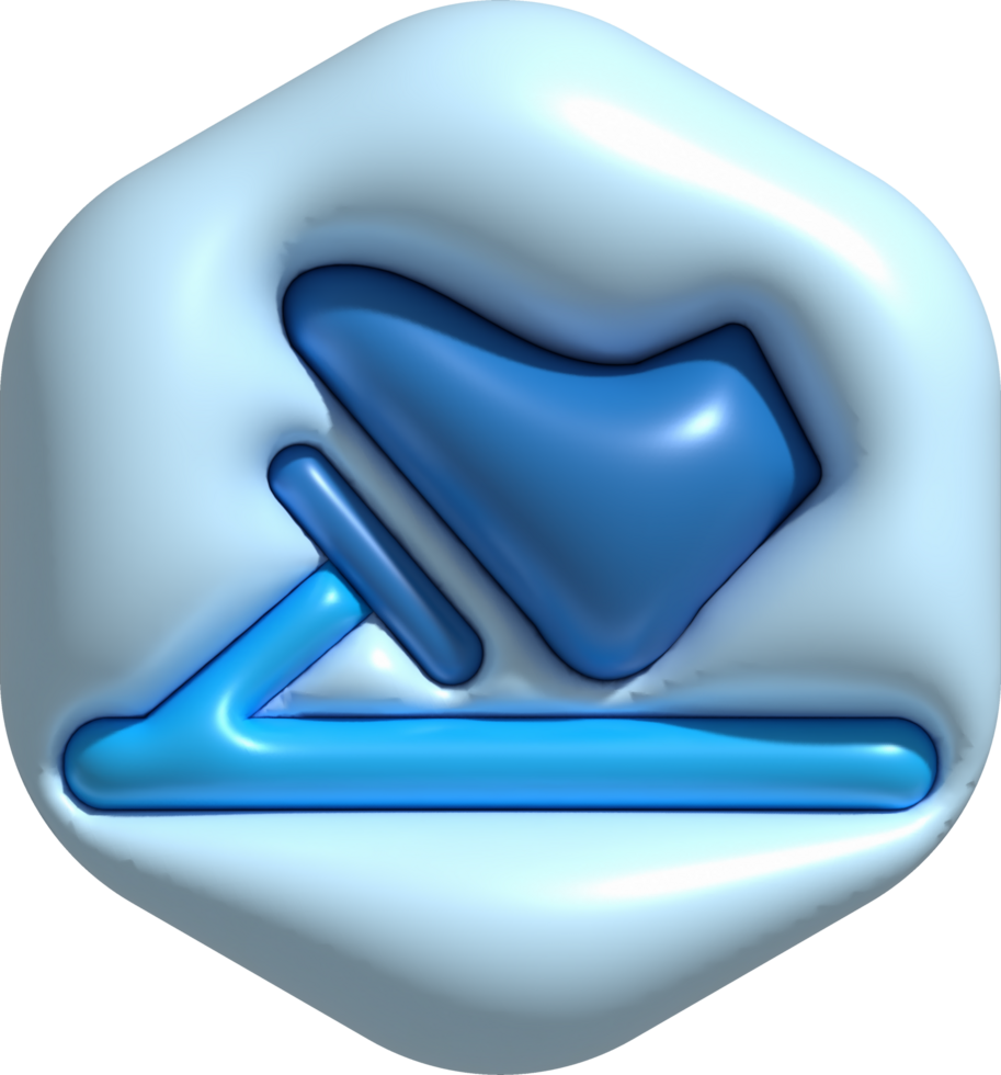 3d illustration Brake pedal symbol icon with the image of a foot stepping on it. safety symbol png