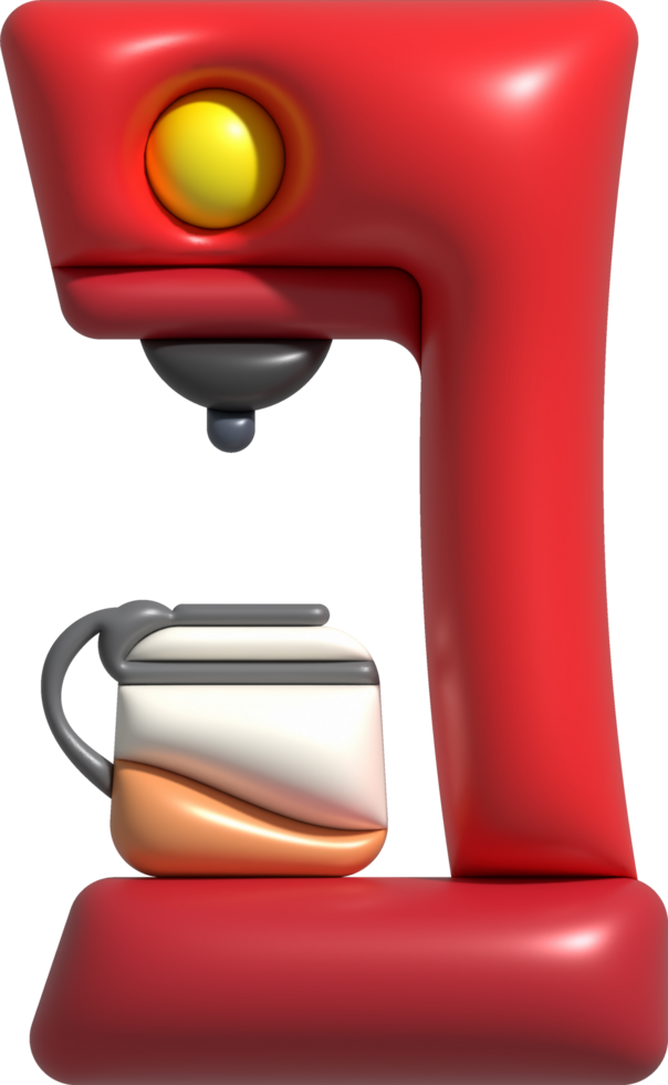 3d illustration Coffee maker machine for making coffee cappuccino and espresso. png