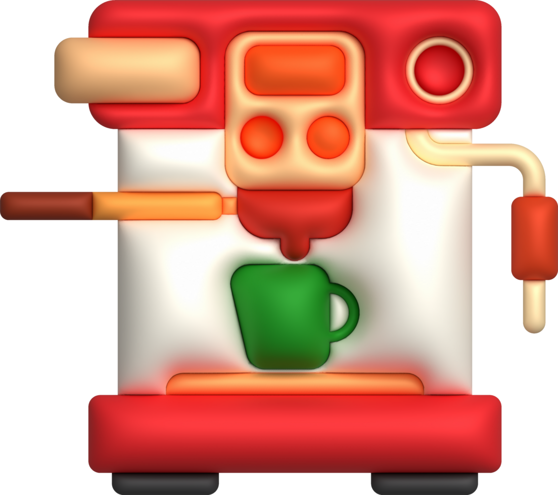 3d illustratie koffie maker machine voor maken koffie cappuccino en espresso. png