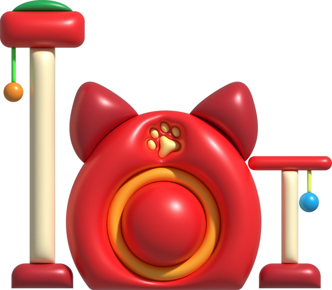 3D illustration bed for a pet, dog or cat. cute beds for your favorite pets, basket for rest. minimal style. png