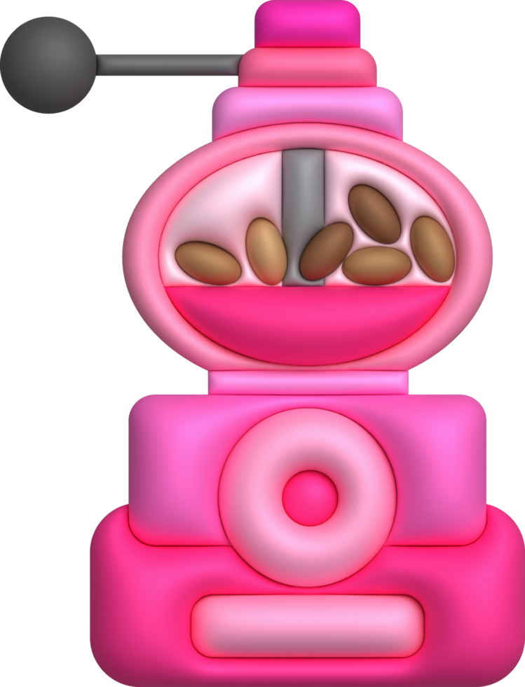 3d illustration Retro style manual coffee grinder coffee shop concept. png