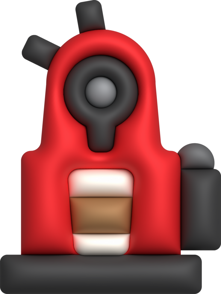 3d illustratie koffie maker machine voor maken koffie cappuccino en espresso. png