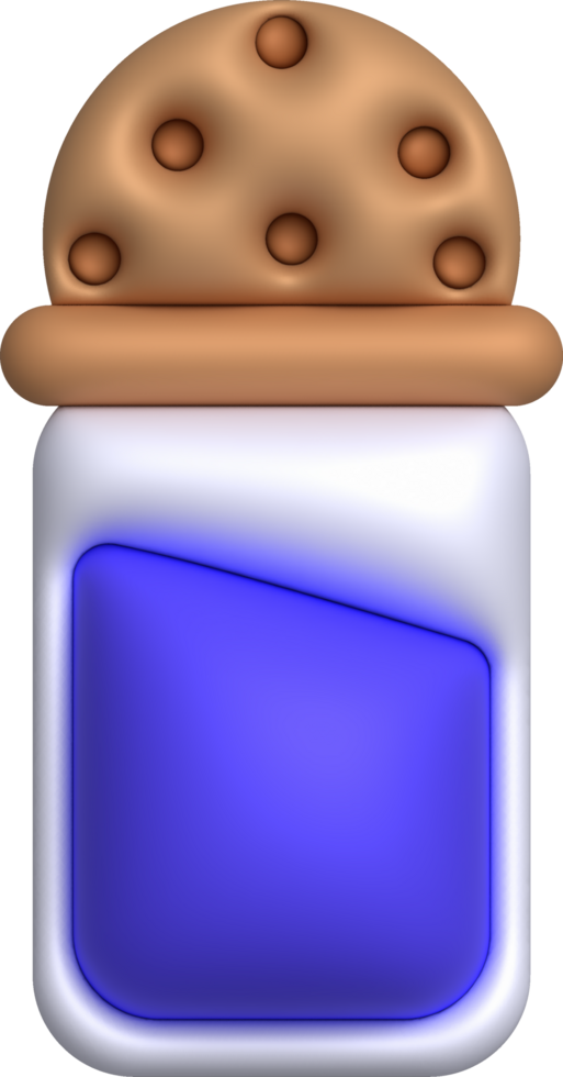 3d Illustration Flasche von Würze Pulver minimal Stil. png