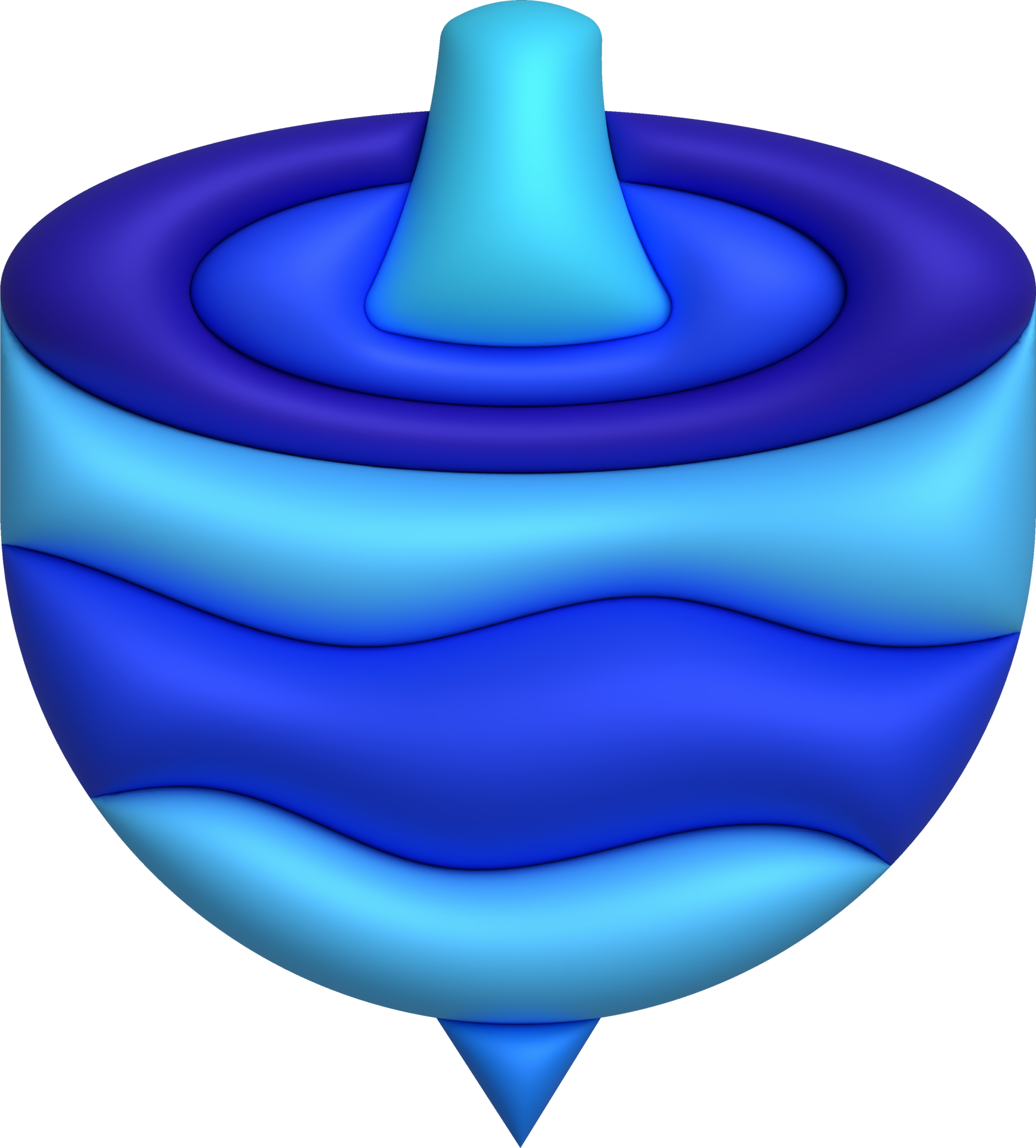 3D illustration Spinning top toy spinning game.Kids toys minimal style