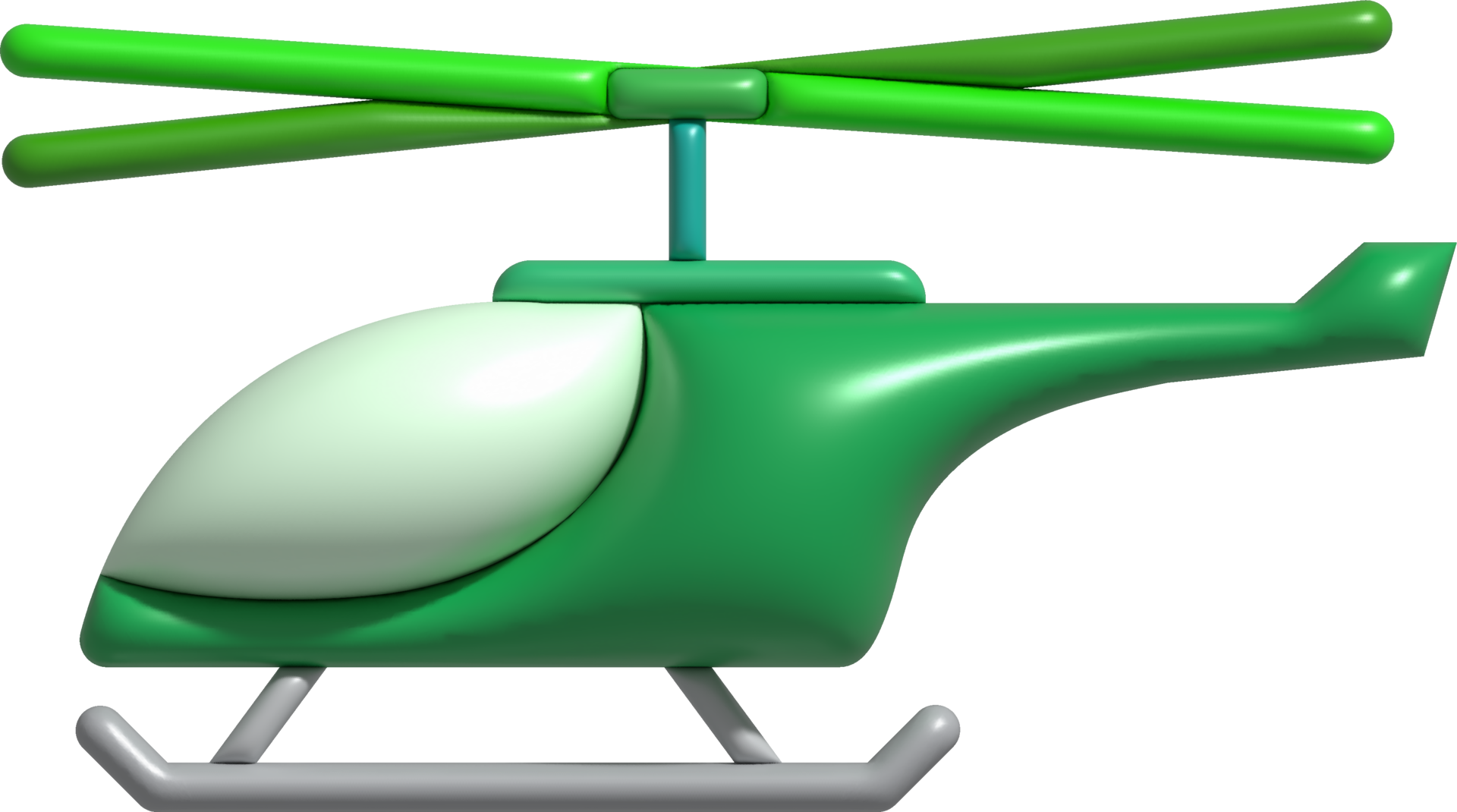 3D illustration childrens toy helicopter.Kids toys minimal style