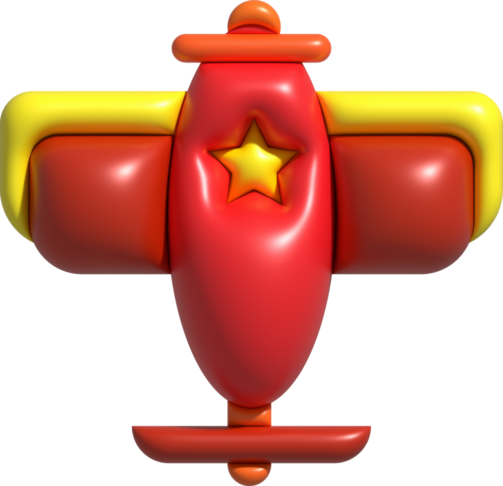 3D illustration childrens toy helicopter.Kids toys minimal style. png