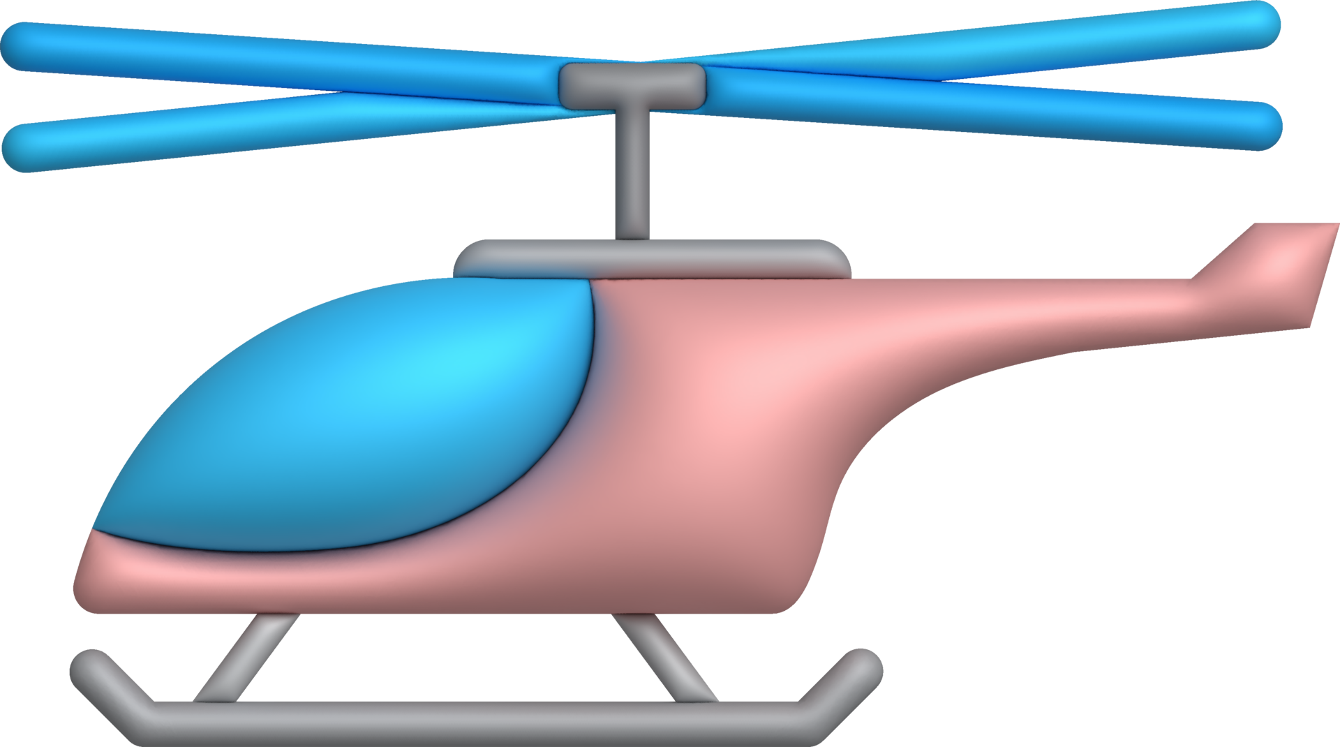 3D illustration childrens toy helicopter.Kids toys minimal style