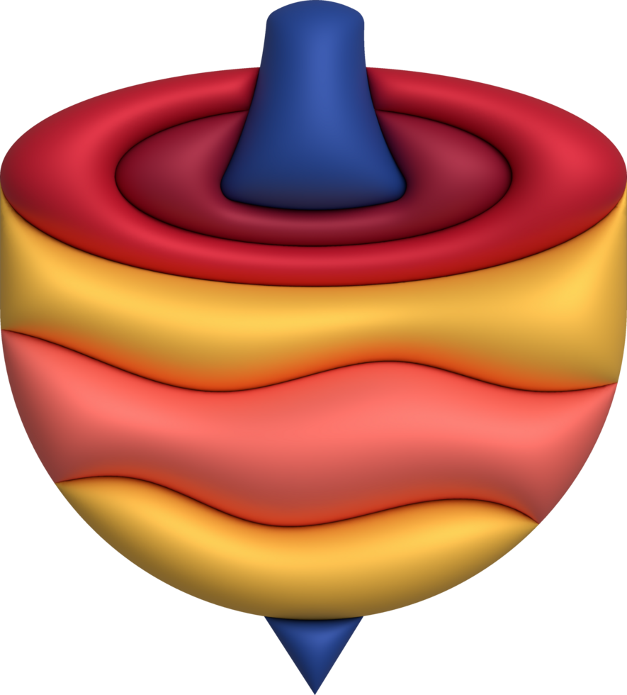 3d illustratie spinnen top speelgoed- spinnen spel.kinderen speelgoed minimaal stijl. png