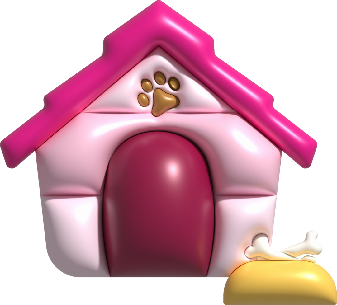3D illustration bed for a pet, dog or cat. cute beds for your favorite pets, basket for rest. minimal style. png