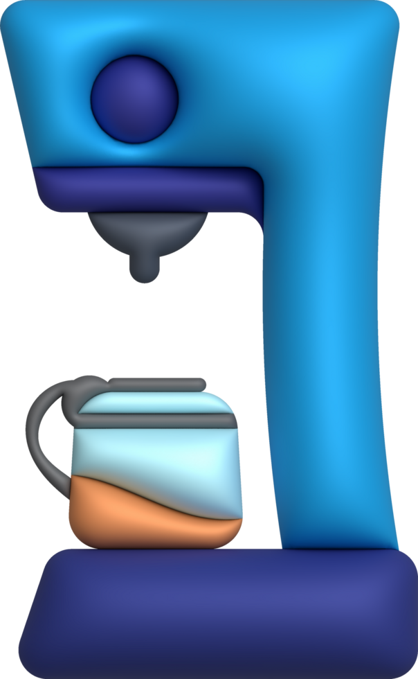 3d illustratie koffie maker machine voor maken koffie cappuccino en espresso. png