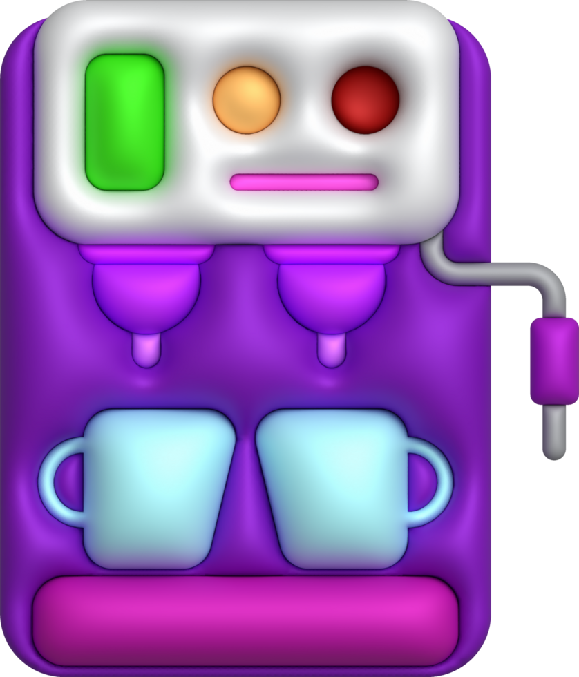 3d illustration Coffee maker machine for making coffee cappuccino and espresso. png