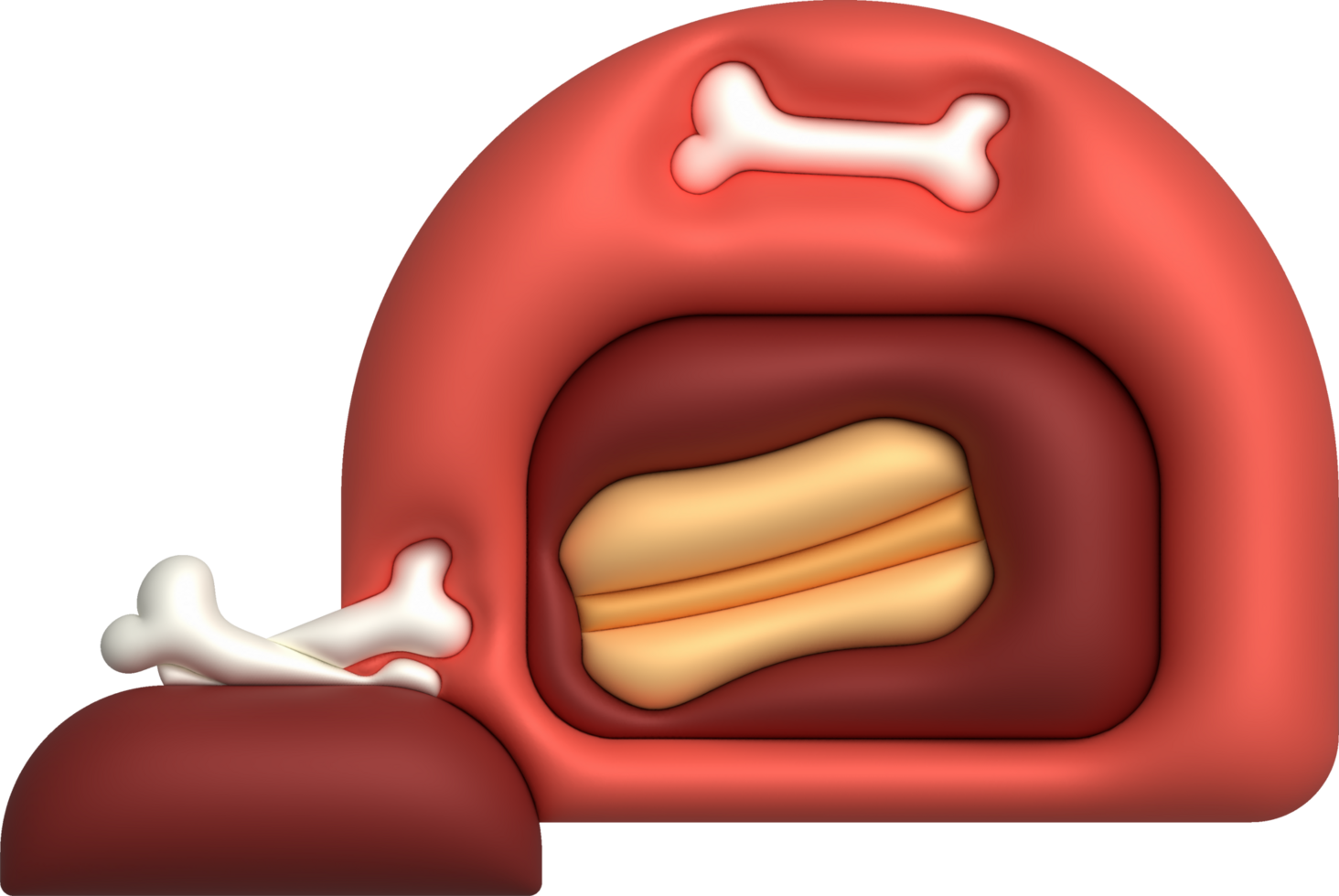 3d illustratie bed voor een huisdier, hond of kat. schattig bedden voor uw favoriete huisdieren, mand voor rust uit. minimaal stijl. png