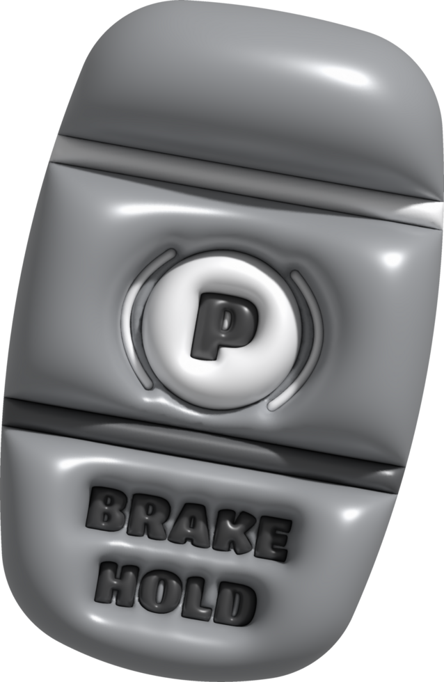 3d illustration Remote key icon with brake symbol and brake commands via remote control safety symbol. png