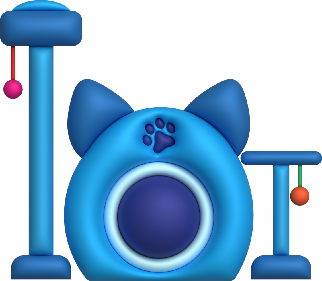 3D illustration bed for a pet, dog or cat. cute beds for your favorite pets, basket for rest. minimal style. png