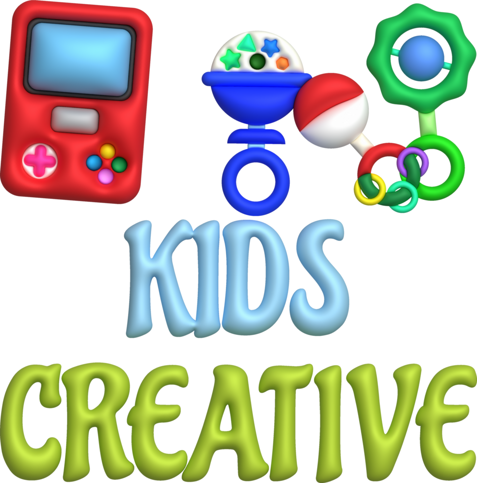 3D illustration letters game creative joy game and child toy.Kids toys minimal style. png