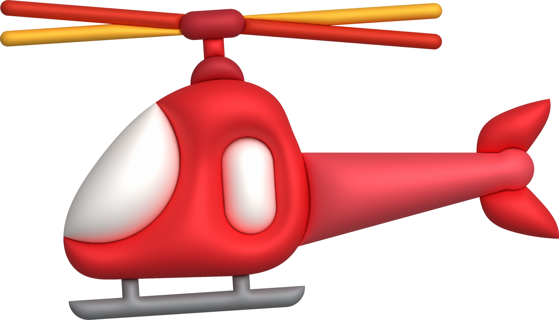 3D illustration childrens toy helicopter.Kids toys minimal style
