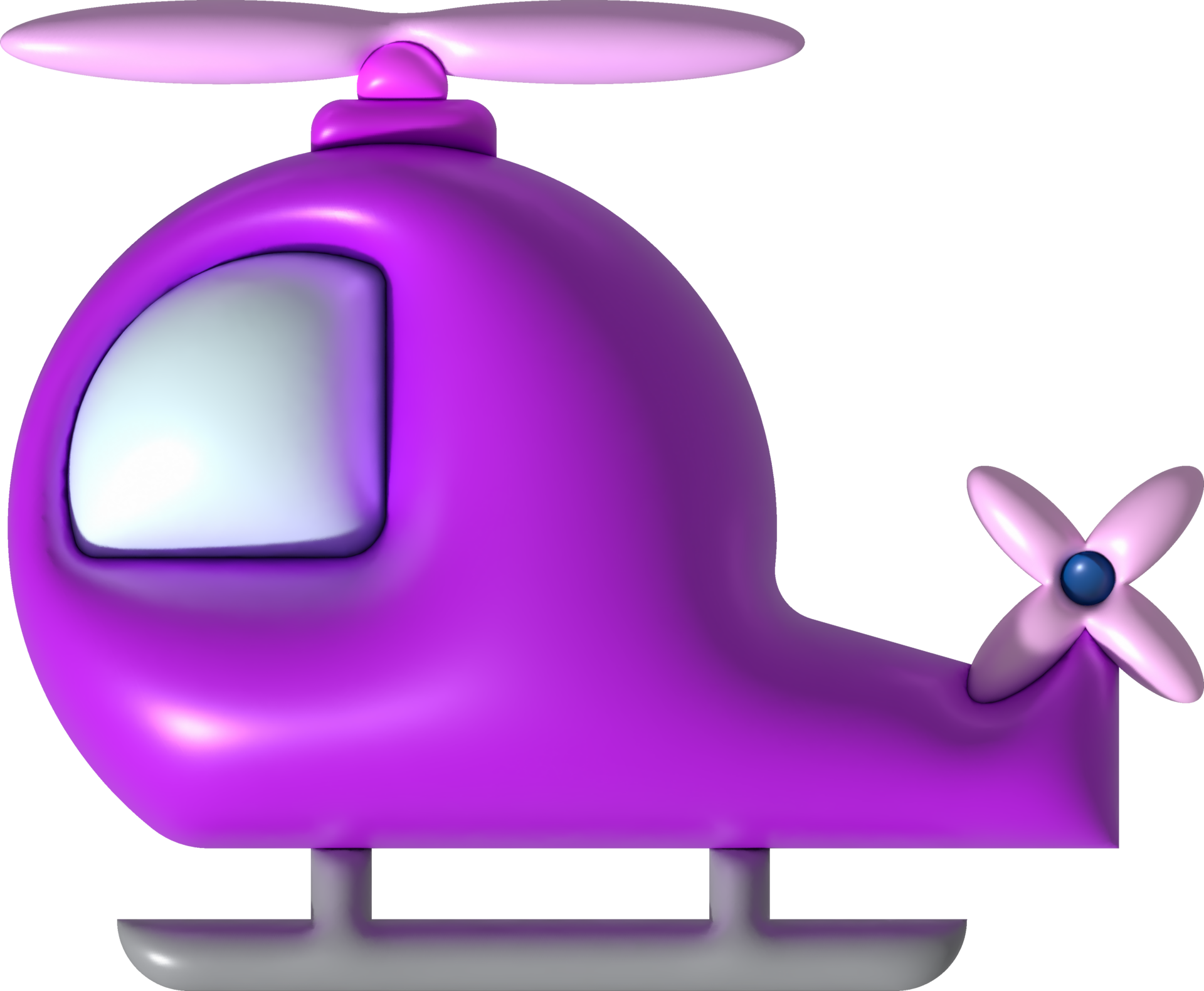 3D illustration childrens toy helicopter.Kids toys minimal style