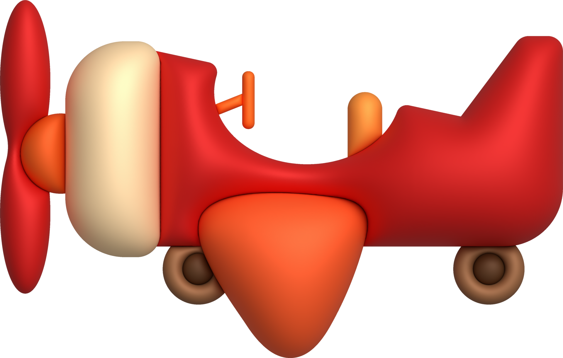 3D illustration childrens toy helicopter.Kids toys minimal style