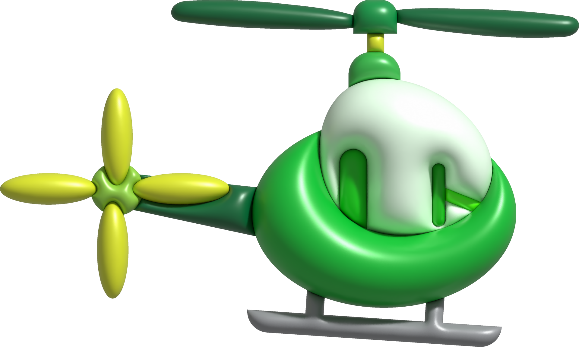 3D illustration childrens toy helicopter.Kids toys minimal style