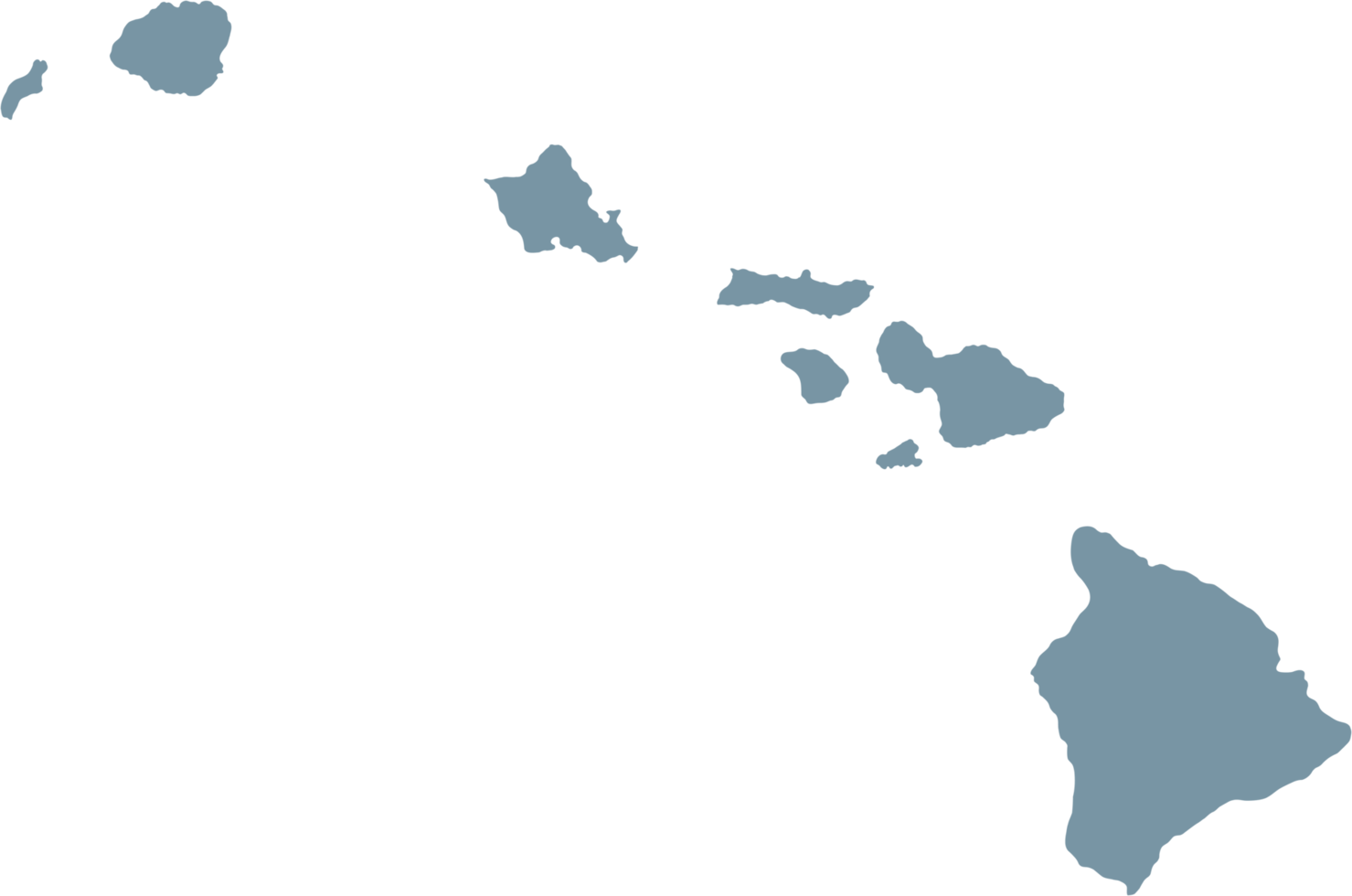 doodle freehand drawing of hawaii state map. png